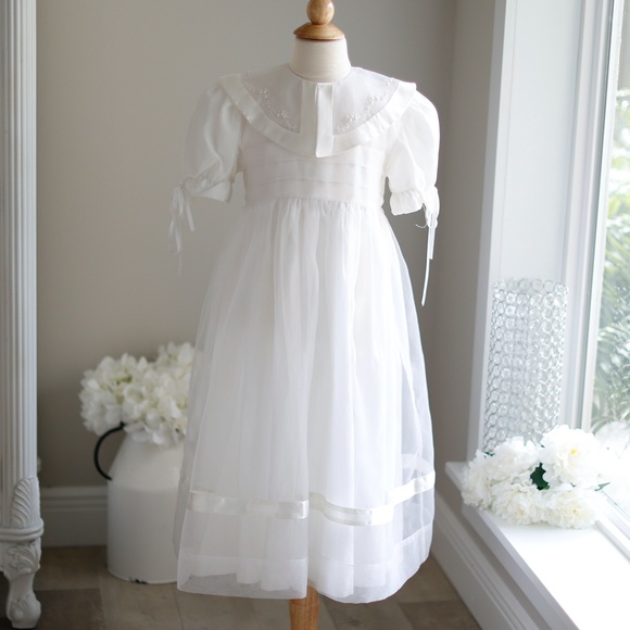 Strasburg Dress White Heirloom Flower Girl Special Occasion VERY STUNNING-RARE - Picture 2 of 5